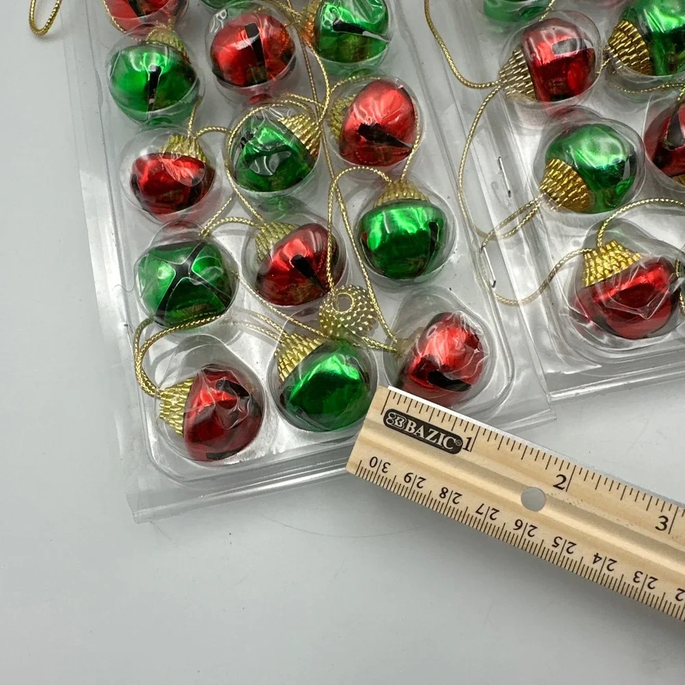 Lot Of 2 Festive Metal Red Green Jingle Bell Garland‎ Christmas Decoration